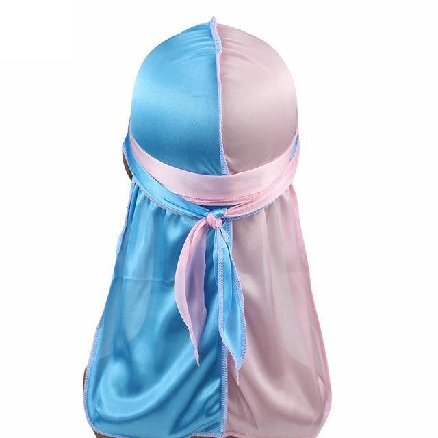 Blue and pink durag