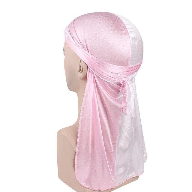 Pink and white durag
